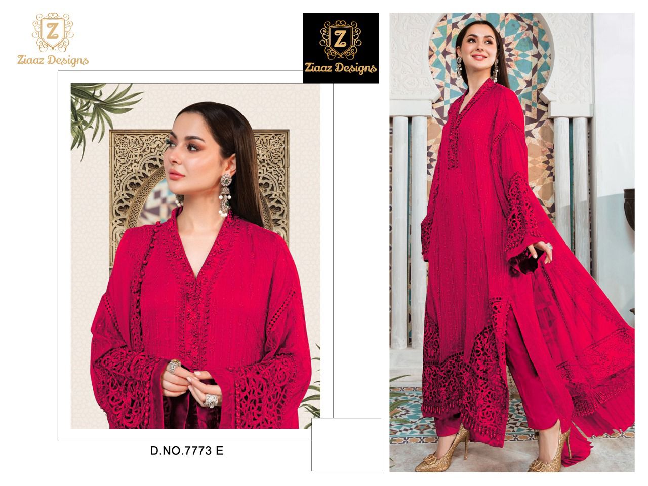Ziaaz Designs Premium 7773 New Fancy Festive Wea Pakistani Salwar Kameez Collection